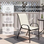 Ensemble de bistro 3 pièces, petit salon de jardin avec chaises empilables et table en verre pour jardin, balcon