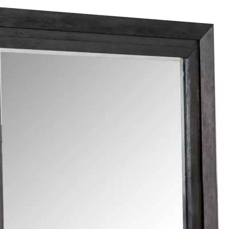 Miroir de commode Royal Hampton, bois massif noir, silhouette rectangulaire, 40x46