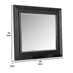 Miroir de commode Royal Hampton, bois massif noir, silhouette rectangulaire, 40x46