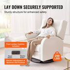 Fauteuil inclinable électrique et planeur pivotant, fauteuil inclinable planeur pivotant avec port USB et capacité de poids de 113 kg