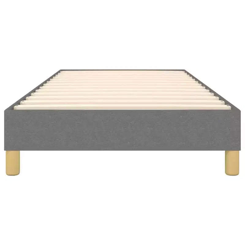 Cadre de lit en tissu gris foncé (100 % polyester), contreplaqué, bois composite