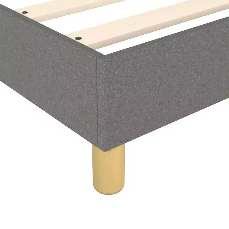 Cadre de lit en tissu gris foncé (100 % polyester), contreplaqué, bois composite