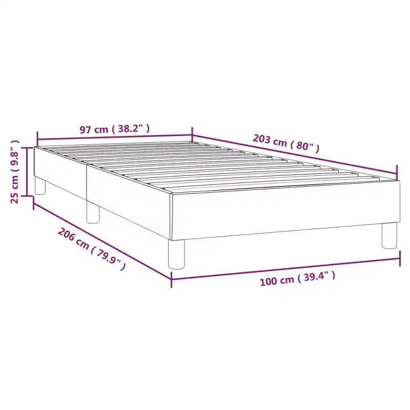 Cadre de lit en tissu gris foncé (100 % polyester), contreplaqué, bois composite