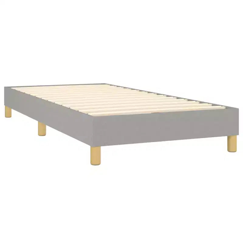 Cadre de lit Gris clair Polyester, Contreplaqué, Bois d'ingénierie Lit jumeau XL