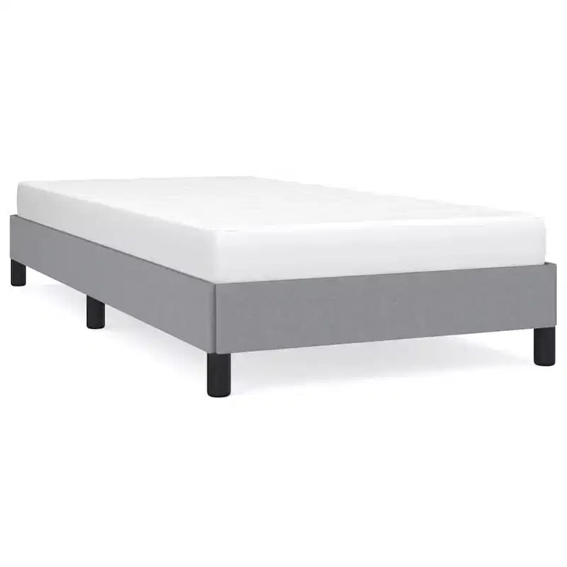 Cadre de lit en polyester gris clair, contreplaqué, bois manufacturé, Twin XL