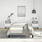 Cadre de lit en polyester gris clair, contreplaqué, bois manufacturé, Twin XL