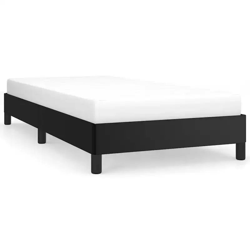 Cadre de lit en similicuir noir, contreplaqué, bois manufacturé Twin XL