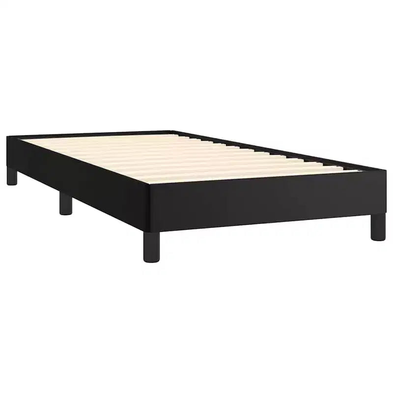 Cadre de lit en similicuir noir, contreplaqué, bois manufacturé Twin XL
