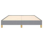 Cadre de lit gris clair en polyester, contreplaqué, bois composite, double