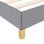 Cadre de lit gris clair en polyester, contreplaqué, bois composite, double