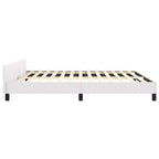 Cadre de lit avec tête de lit Similicuir blanc, contreplaqué, bois manufacturé