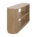 58.9 Table console d'entrée moderne, table de canapé mince avec étagère ouverte, table de couloir finition grain de bois pour salon - Panipeachy