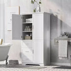 Meuble de rangement haut et large MAYEERTY avec portes et 3 tiroirs pour salle de bain ou bureau