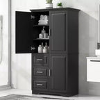 Meuble de rangement haut et large MAYEERTY avec portes et 3 tiroirs pour salle de bain ou bureau