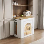 Table à manger extensible JVNOXK de 59 pouces avec 3 rallonges centrales amovibles, îlot de rangement mobile avec prise de courant et roulettes