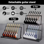 Support multi-guitares 2 niveaux, 14 supports, hauteur réglable, présentoir pour plusieurs guitares, accessoires d'ampli de guitare pour studio de musique à domicile