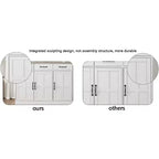 MAYEERTY Armoire de buffet de ferme blanche 47.95, 2 tiroirs 4 portes, meuble de rangement pour salle à manger