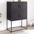 vidaXL Buffet noir acier Buffet moyen rectangulaire industriel