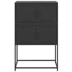 vidaXL Buffet noir acier Buffet moyen rectangulaire industriel