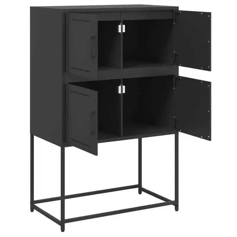 vidaXL Buffet noir acier Buffet moyen rectangulaire industriel