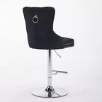 Lot de 2 tabourets de bar pivotants Okak, hauteur réglable de 63,5 à 83,8 cm, en velours avec capitonnage en losange et assise à ressorts, pour bar à domicile, îlot de cuisine