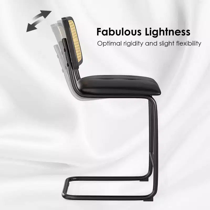Okak Lot de 2 tabourets de comptoir de 61 cm, tabourets de bar rembourrés en cuir PU avec dossier en rotin naturel, chaises de bar modernes sans accoudoirs pour îlot de cuisine