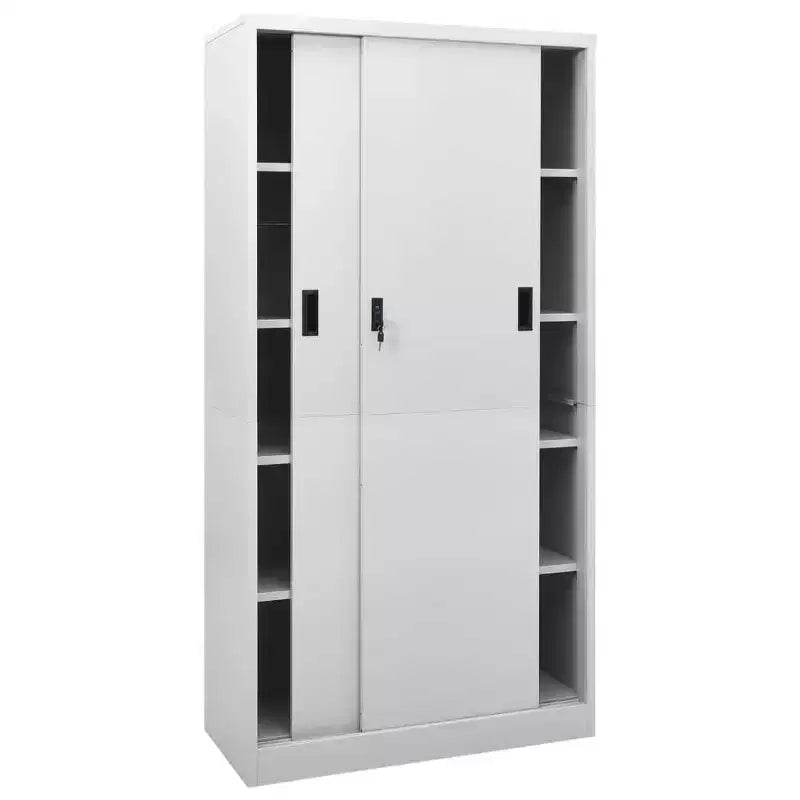 vidaXL Classeur de rangement verrouillable avec porte coulissante en acier