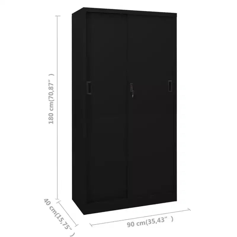 vidaXL Classeur de rangement verrouillable avec porte coulissante en acier