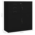 vidaXL Meuble de rangement classeur de bureau avec serrure pour bureau à domicile Acier - Gris clair Sans jardinière