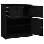 vidaXL Meuble de rangement classeur de bureau avec serrure pour bureau à domicile Acier - Gris clair Sans jardinière