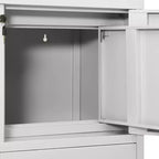 vidaXL Meuble de rangement classeur de bureau avec serrure pour bureau à domicile Acier - Gris clair Sans jardinière