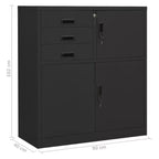 vidaXL Meuble de rangement classeur de bureau avec serrure pour bureau à domicile Acier - Gris clair Sans jardinière