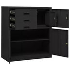 vidaXL Meuble de rangement classeur de bureau avec serrure pour bureau à domicile Acier - Gris clair Sans jardinière