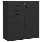 vidaXL Meuble de rangement classeur de bureau avec serrure pour bureau à domicile Acier - Gris clair Sans jardinière