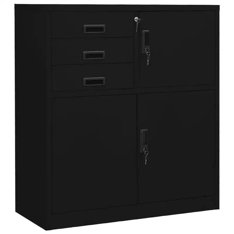 vidaXL Meuble de rangement classeur de bureau avec serrure pour bureau à domicile Acier - Gris clair Sans jardinière