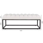 TUYOHW Banc capitonné en cuir PU de 54 pouces avec base en métal, banc d'entrée moderne pour chambre à coucher et salon