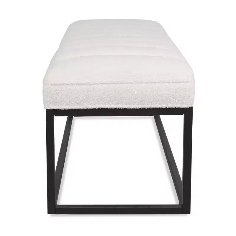 TUYOHW Banc capitonné en cuir PU de 54 pouces avec base en métal, banc d'entrée moderne pour chambre à coucher et salon