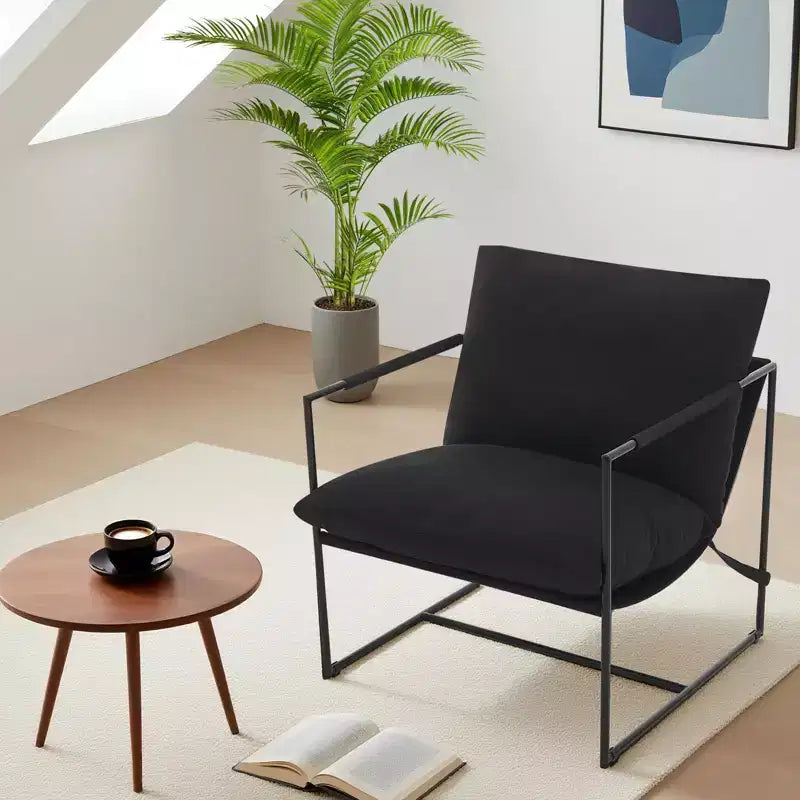 Fauteuil de salon, Fauteuil d'appoint moderne du milieu du siècle, Fauteuil de lecture confortable avec coussin en mousse déchiquetée pour salles de lecture, chambres, balcon