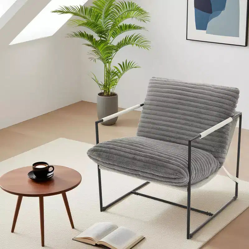 Fauteuil de salon, Fauteuil d'appoint moderne du milieu du siècle, Fauteuil de lecture confortable avec coussin en mousse déchiquetée pour salles de lecture, chambres, balcon