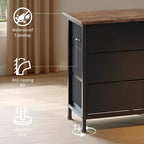 Meuble TV commode de 70 pouces pour téléviseurs de 65, 75, 80 pouces, grande commode de 13 tiroirs en tissu avec prises de courant et lumières LED pour chambre à coucher