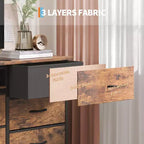 Meuble TV commode de 70 pouces pour téléviseurs de 65, 75, 80 pouces, grande commode de 13 tiroirs en tissu avec prises de courant et lumières LED pour chambre à coucher