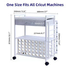 Support de rangement à roulettes pour travaux manuels, 47 emplacements, avec tiroir, support de rouleaux de vinyle et crochets pour machines Cricut et artisanat à domicile