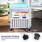 Support de rangement à roulettes pour travaux manuels, 47 emplacements, avec tiroir, support de rouleaux de vinyle et crochets pour machines Cricut et artisanat à domicile