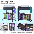 Support de rangement à roulettes pour travaux manuels, 47 emplacements, avec tiroir, support de rouleaux de vinyle et crochets pour machines Cricut et artisanat à domicile
