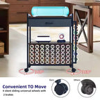 Support de rangement à roulettes pour travaux manuels, 47 emplacements, avec tiroir, support de rouleaux de vinyle et crochets pour machines Cricut et artisanat à domicile