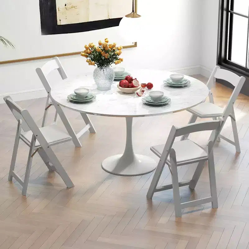 Costway Lot de 12 chaises de salle à manger avec pieds en bois d'hévéa et assise rembourrée pour la maison, le bureau, les événements - Blanc