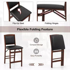 Lot de 2 Chaises de Bar Costway avec Pieds en Bois d'Hévéa et Assise & Dossier Rembourrés