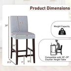 Costway Lot de 4 tabourets de bar de 26 po à hauteur de comptoir avec siège et dossier rembourrés et repose-pieds
