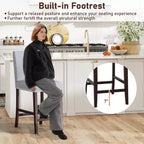 Costway Lot de 4 tabourets de bar de 26 po à hauteur de comptoir avec siège et dossier rembourrés et repose-pieds