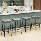 Tabourets de bar en métal Costway de 75 cm, lot de 2, avec assise en rotin et repose-pieds pour jardin.